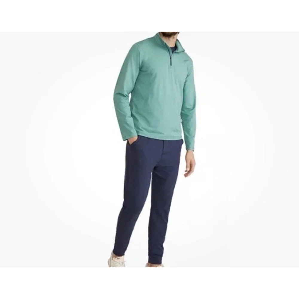 Marine Layer Men's Small green 1/4 Zip Weekend Sport Stretch Pullover Sweatshirt